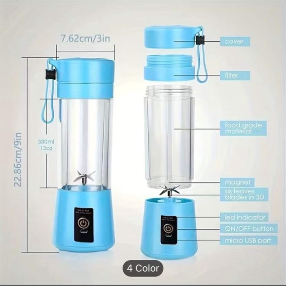 Portable USB Rechargeable Fruit And Vegetable Juicer Cup - Picture 4 of 5